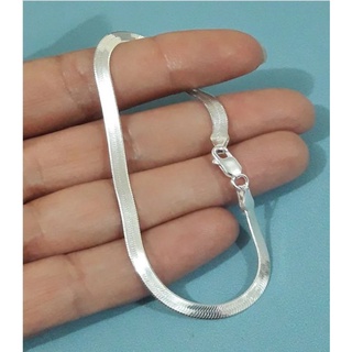 Pulseira Laminada Aço Prateada 21cm Kez® Masculina Feminina Aço-Promoção