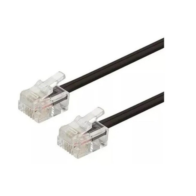 50 Unidades Cabo Para Telefone Rj11 X Rj11 2,00m