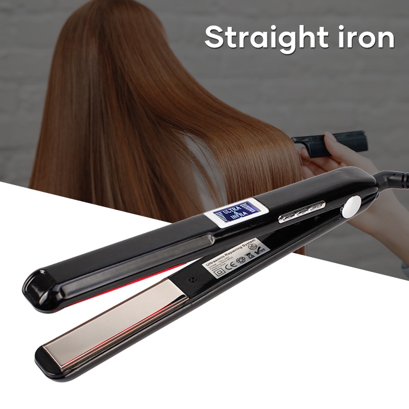 Hair Straight Infrared Hair Care Iron Ultrasonic Hair Curler Repair Damaged  Hair with LCD Display 360 Swivel Cord | Shopee Brasil