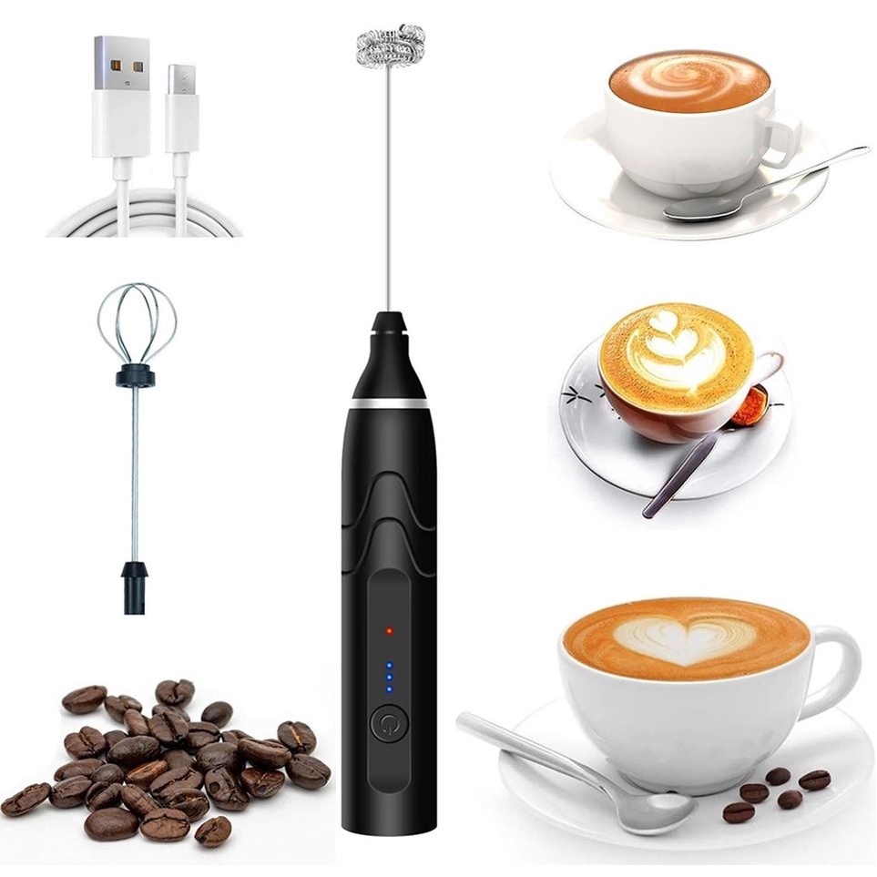 Mini Mixer Misturador De Bebidas Portátil  2 Em 1 Recarregável Café Chá Bebidas Espuma LR-0028