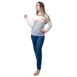 Roupa De Dormir Pijama Feminino Fechado Longo Estampado Blusa Manga Comprida e Calca Confortavel