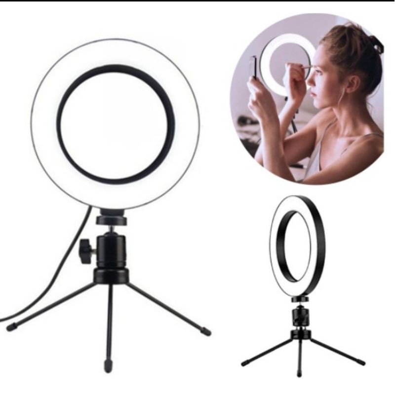 Suporte ring Light Led para selfie makeup vídeo ring Light 6 polegadas tripé de mesa
