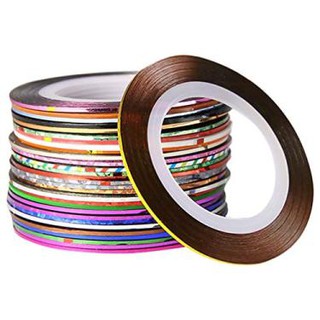 Kit com 12 Fitas Para Unhas Tira Rolo Adesiva Decoração de Unha