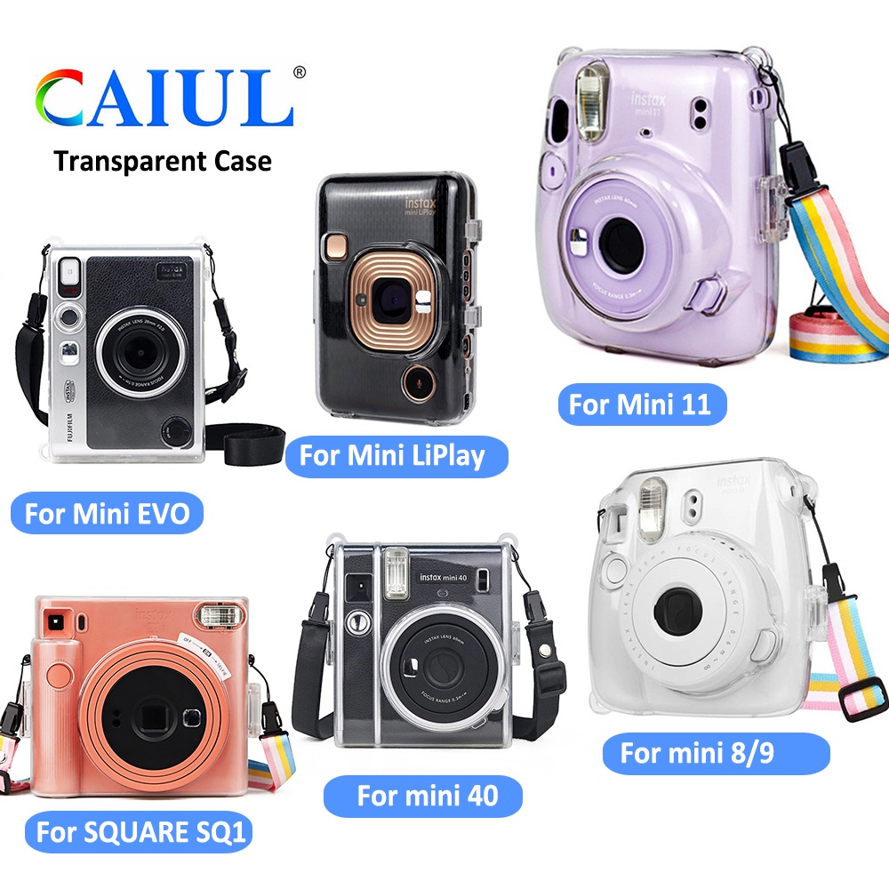 -Includes Sticker-Capa Transparente Cristal Para Câmera Fujifilm Instax Mini 7s 8 9 1140 Liplay EVO