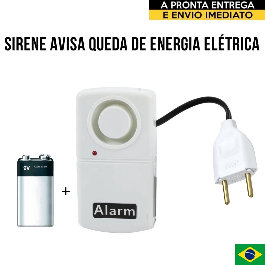 Indicador Sonoro Sirene Avisa Queda de Energia Elétrica Residencial Comercial