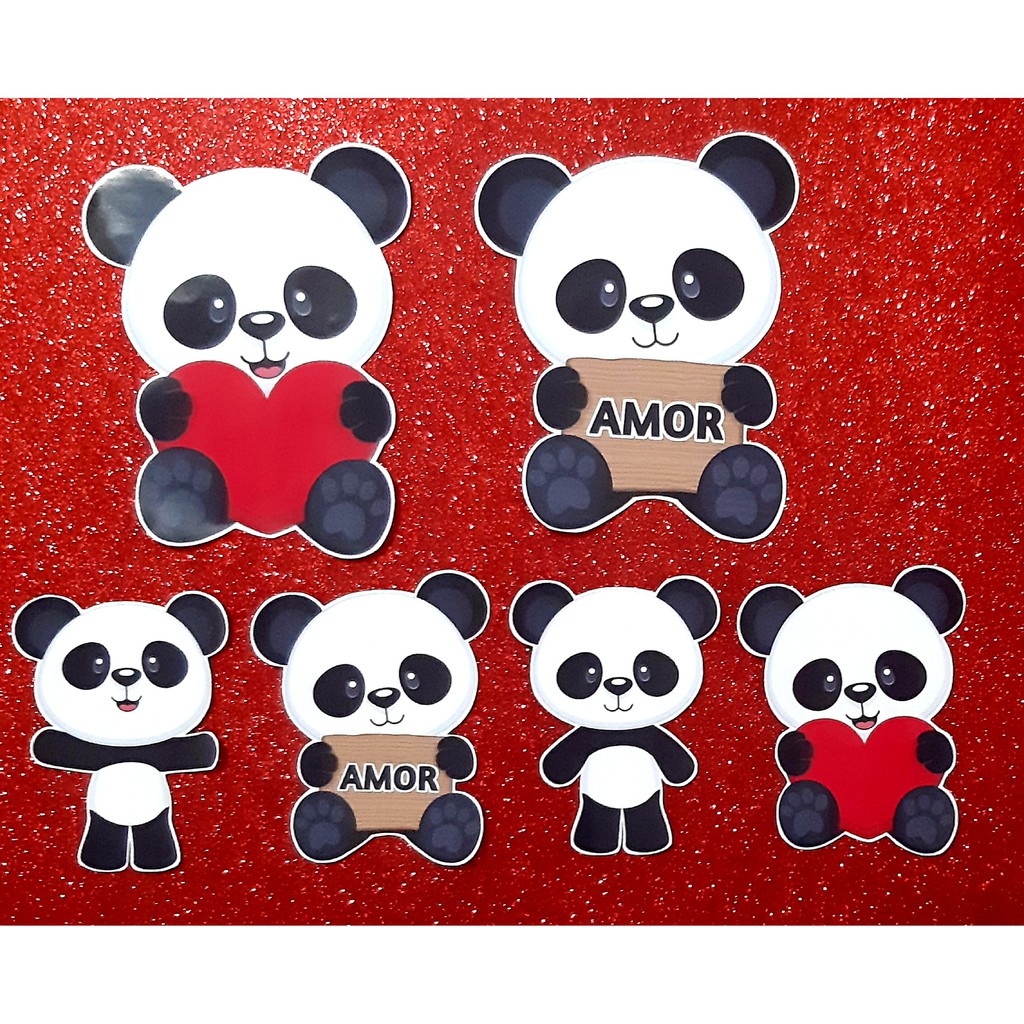 Kit com 6 unidades de Adesivos de Panda | Shopee Brasil
