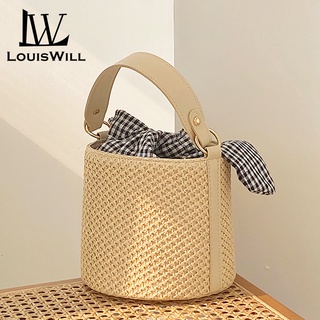 LouisWill Bucket Bag Saco Com Gravata Redondo Balde Senhoras Chic Crossbody Bolsa Feminina De Ombro Bolsas Femininas Sacos De Verão Laço Moda Casual