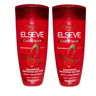 Kit 2x Shampoo Elseve Color-Vive Loreal Paris 200ml Prolongador de Cor Cabelos Coloridos ou com Mechas Nutri-Filtro UV