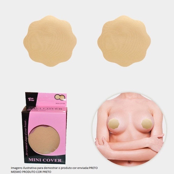 Tapa Mamilo BX-007 Adesivo Invisível - Mini Cover Adesivo Protetor para Mamilos  De Tecido