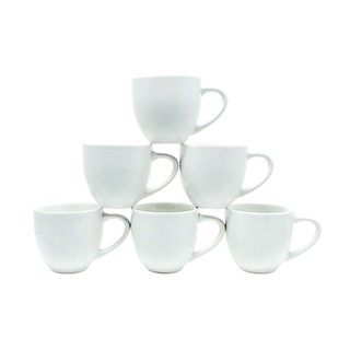 Jogo 6 Xicara Cafe Cha Porcelana 95ml Branco Branca Chicara Mundo da Porcelana