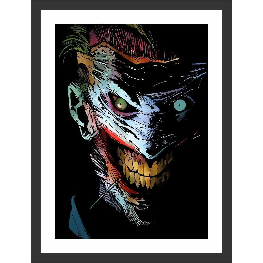 Quadro Decorativo Coringa Joker Quartos Salas Decorações Com Moldura P