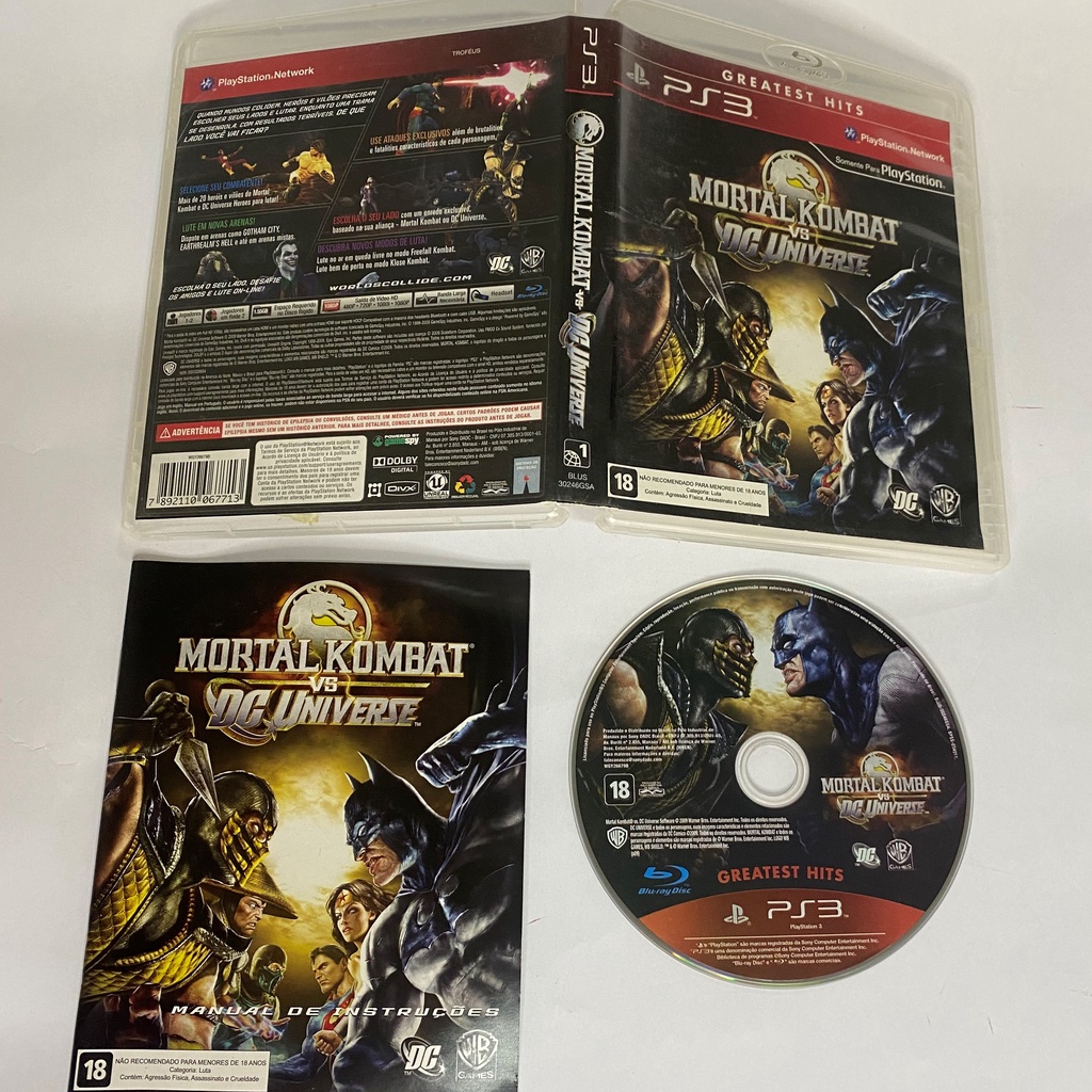 Jogo para PS3 Mortal Kombat Vs Dc Universe Original Mídia Física