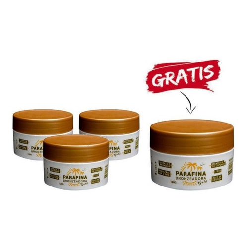 Kit 4 Unid Parafina Bronzeadora Gold E Pele Super Hidratada