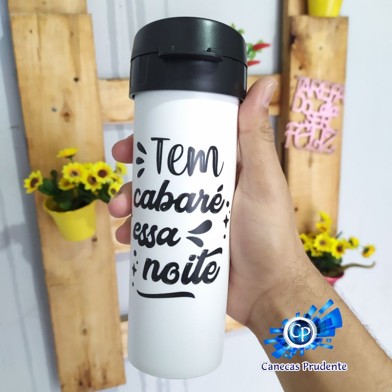 Garrafa Squeeze AcquaECO Flexível Tem Cabaré essa noite