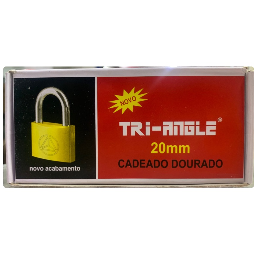 Cadeado tri-angle 20mm cx com 12 unidades em Oferta na Shopee