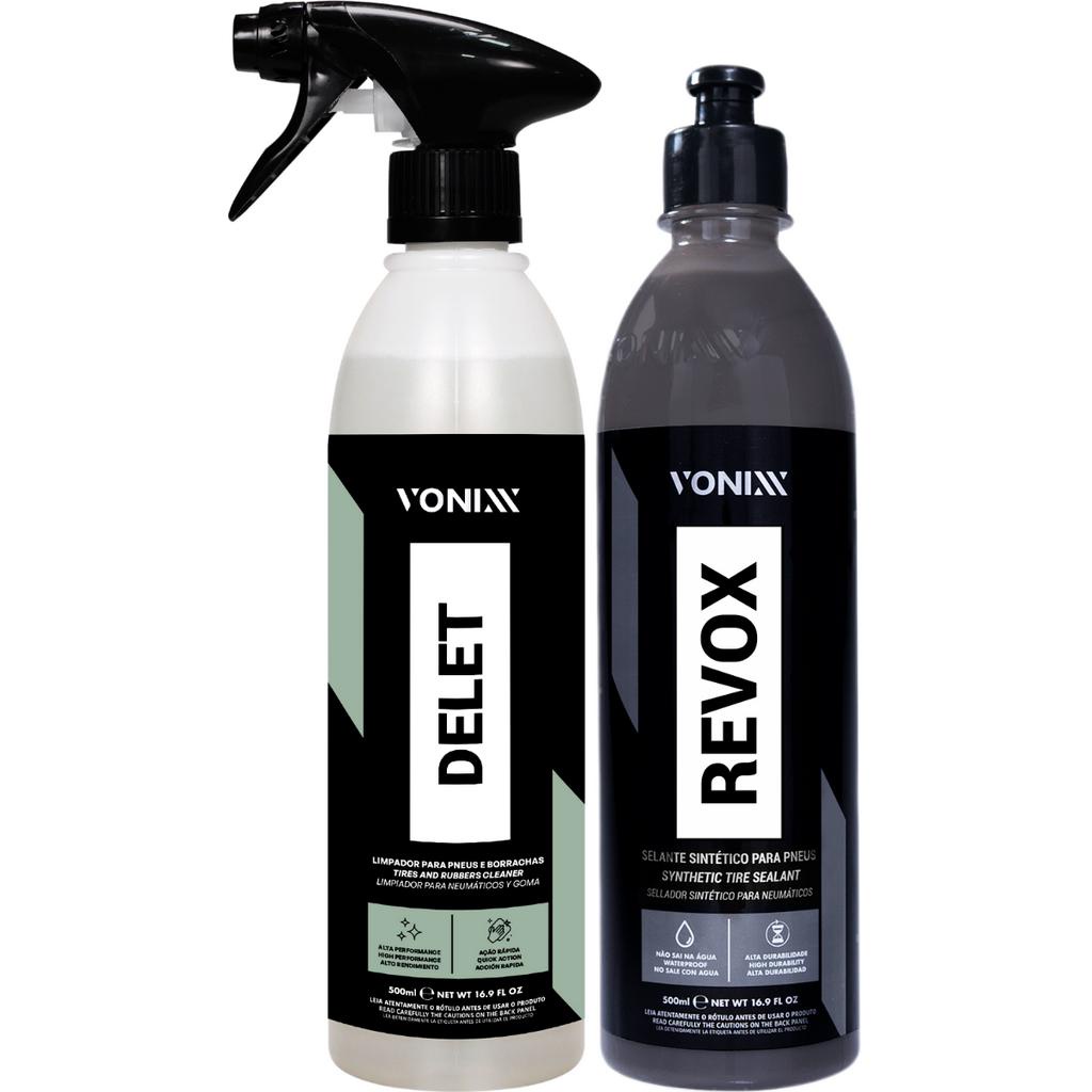 Kit Limpa Pneu Pretinho Brilho Proteção Delet Revox Vonixx em Oferta na Shopee