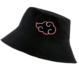 Bone Chapeu Bucket Hat Naruto Akatsuki Nuvem preto e branco