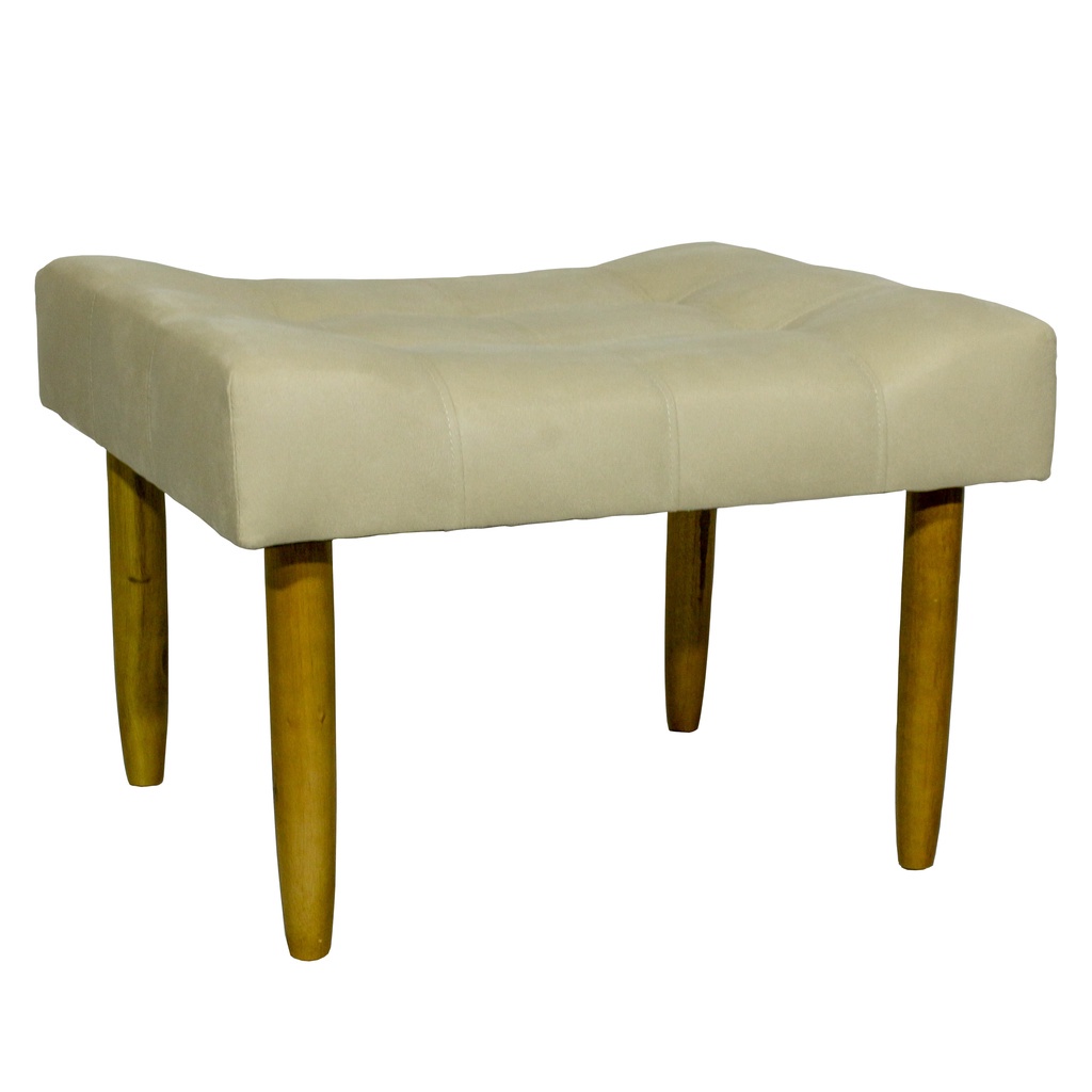 Puff Pufe Decorativo Para Sala Recepção Requinte Banqueta Retangular Pés Palito
