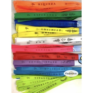 100 Fitinha Pulseira Persoanlizada Das Intenções Virtudes Desejos Coloridas