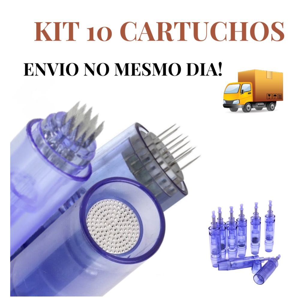 Kit 10 Cartuchos Dermapen Microagulhamento Para Caneta Dermapen