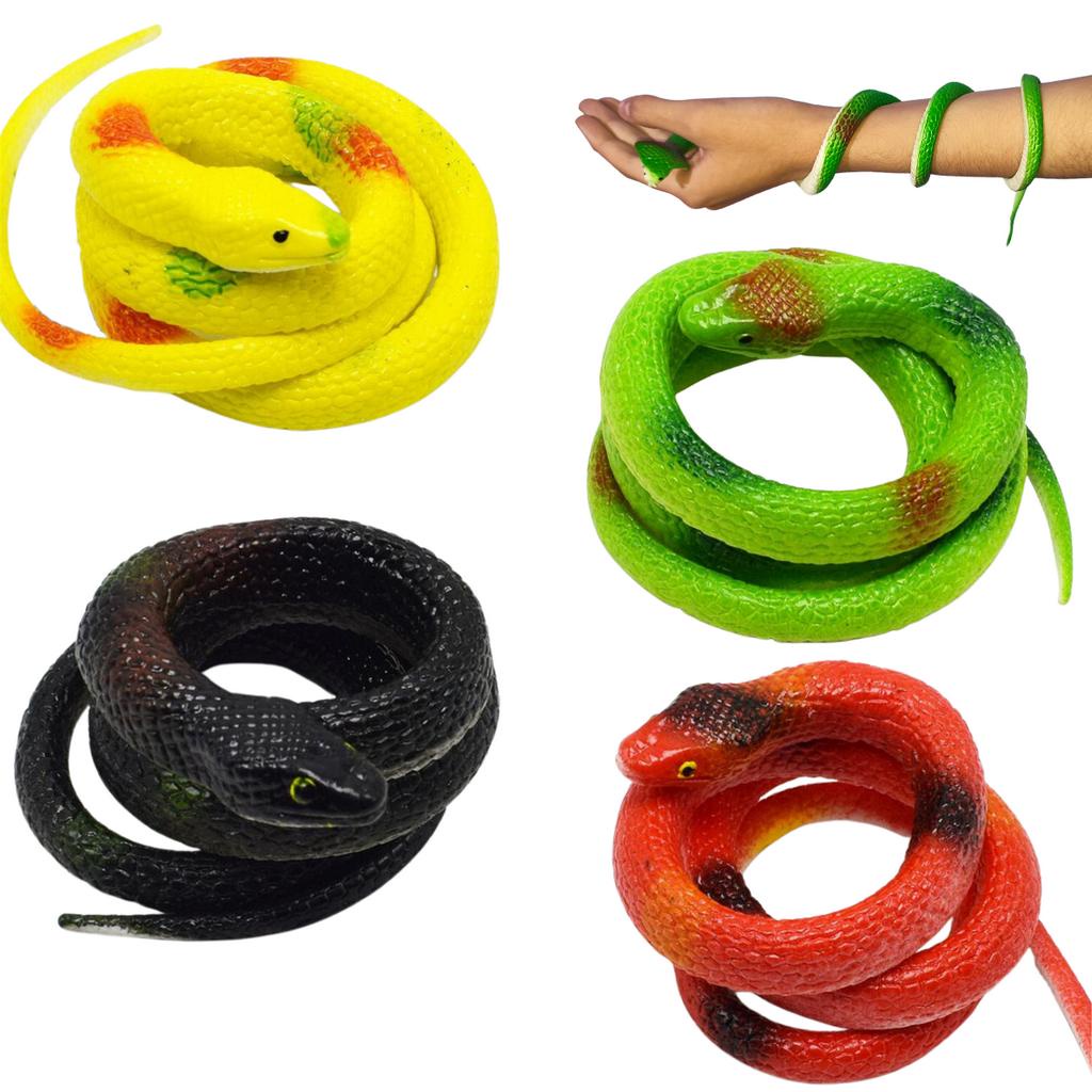 Kit 4 Cobras Falsa Realista Brinquedo Pegadinha Borracha