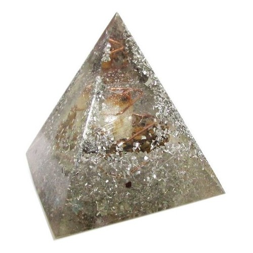 Orgonite Pirâmide E Cobre M 6cm - Cores Sortidas