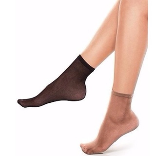 Kit 10 Pares Meia Fina Social Soquete 3/4 Preta, Bege