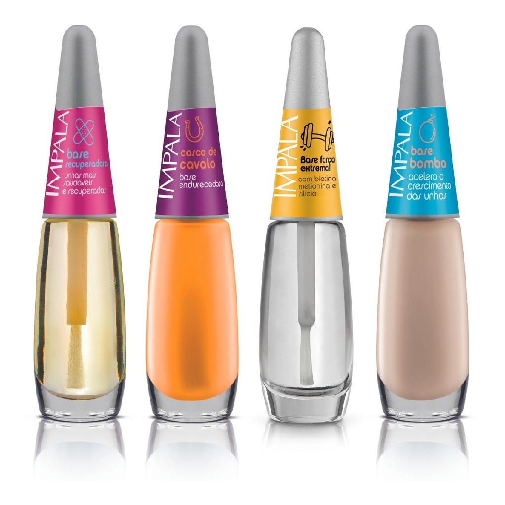 Kit 4 Bases Tratamento Endurecedor Sos Unhas Impala | Shopee Brasil