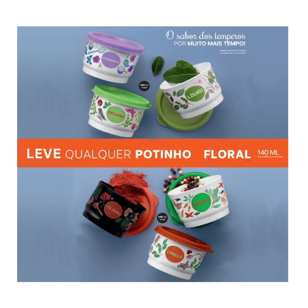 Floral Condimentos Tupperware Potinho 140 Ml