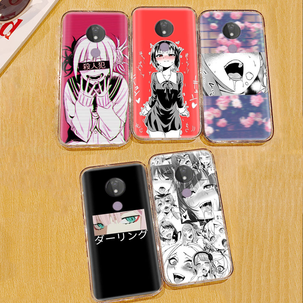 Capa Transparente Estampa Anime Ahegao Para Motorola Moto G7 Plus G8 Power Lite G9 Play