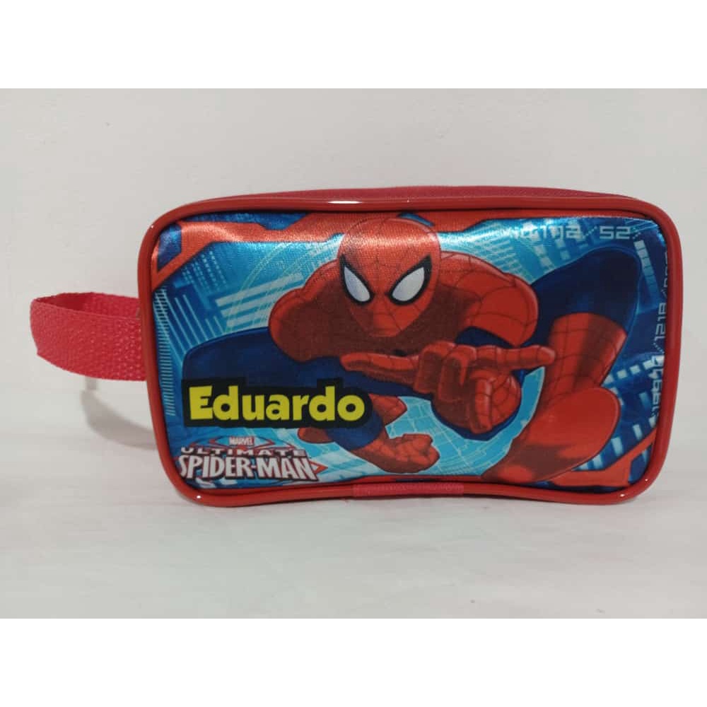 Kit com 10 Necessaires  Estojo Personalizada  Homem Aranha Desenho Vingadores Lembrancinha Festa Infantil Aniversário