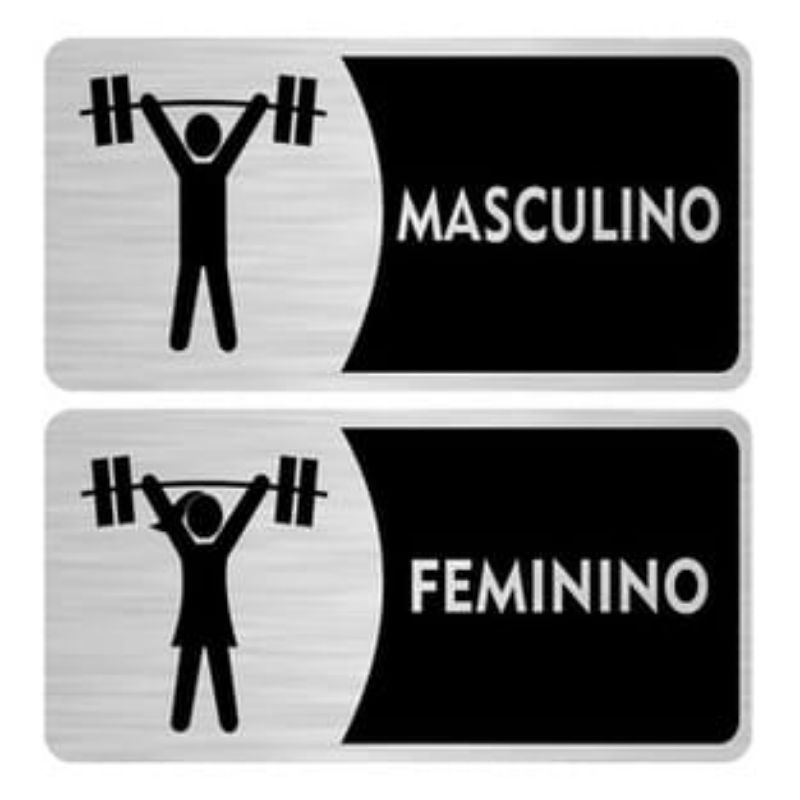 Kit 2 Placas Decorativas MDF Banheiro Academia