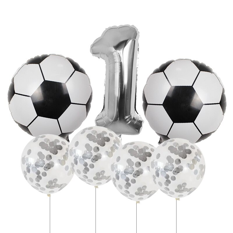 Kit buquê de balões tema futebol com balão de número e bola de futebol
