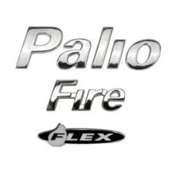 emblema letreiro três peças Palio flex fire cromado fita 3M