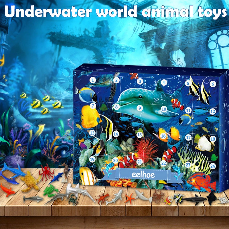 Animals Advent Calendar for Kids Underwater World Animals Toys Gifts for  Kids | Shopee Brasil