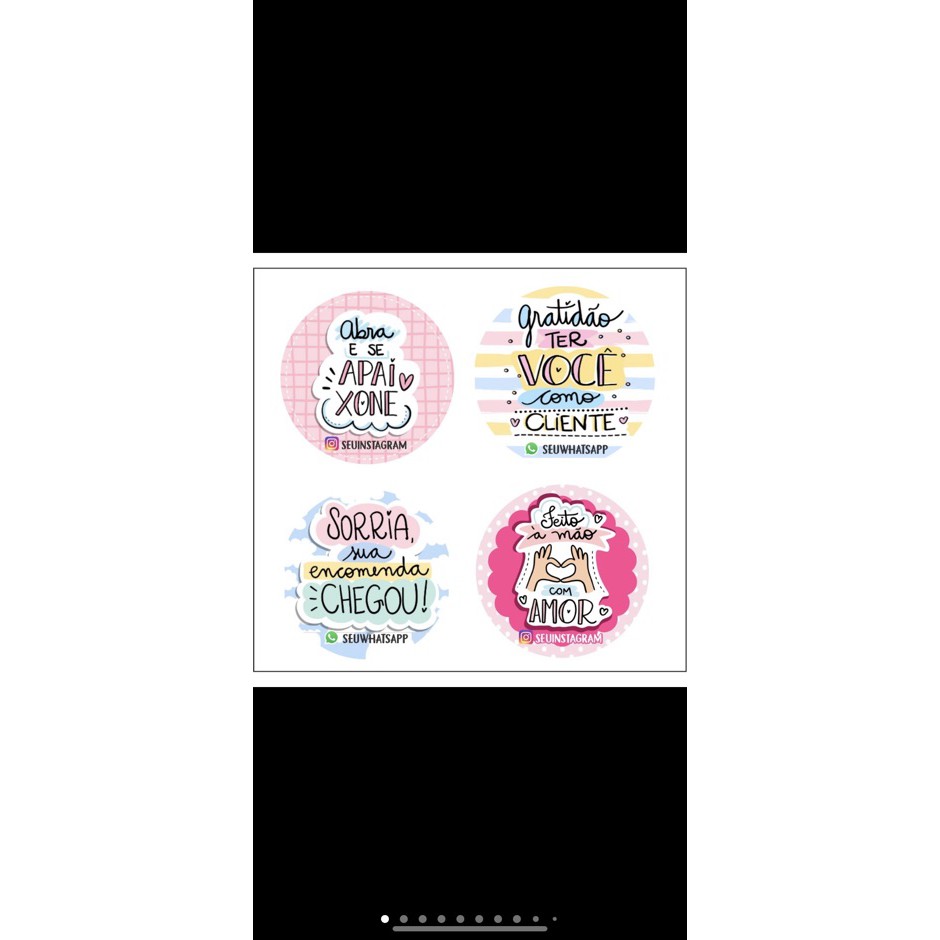 Adesivo redondo 4x4 com 50 unidades. em Oferta na Shopee