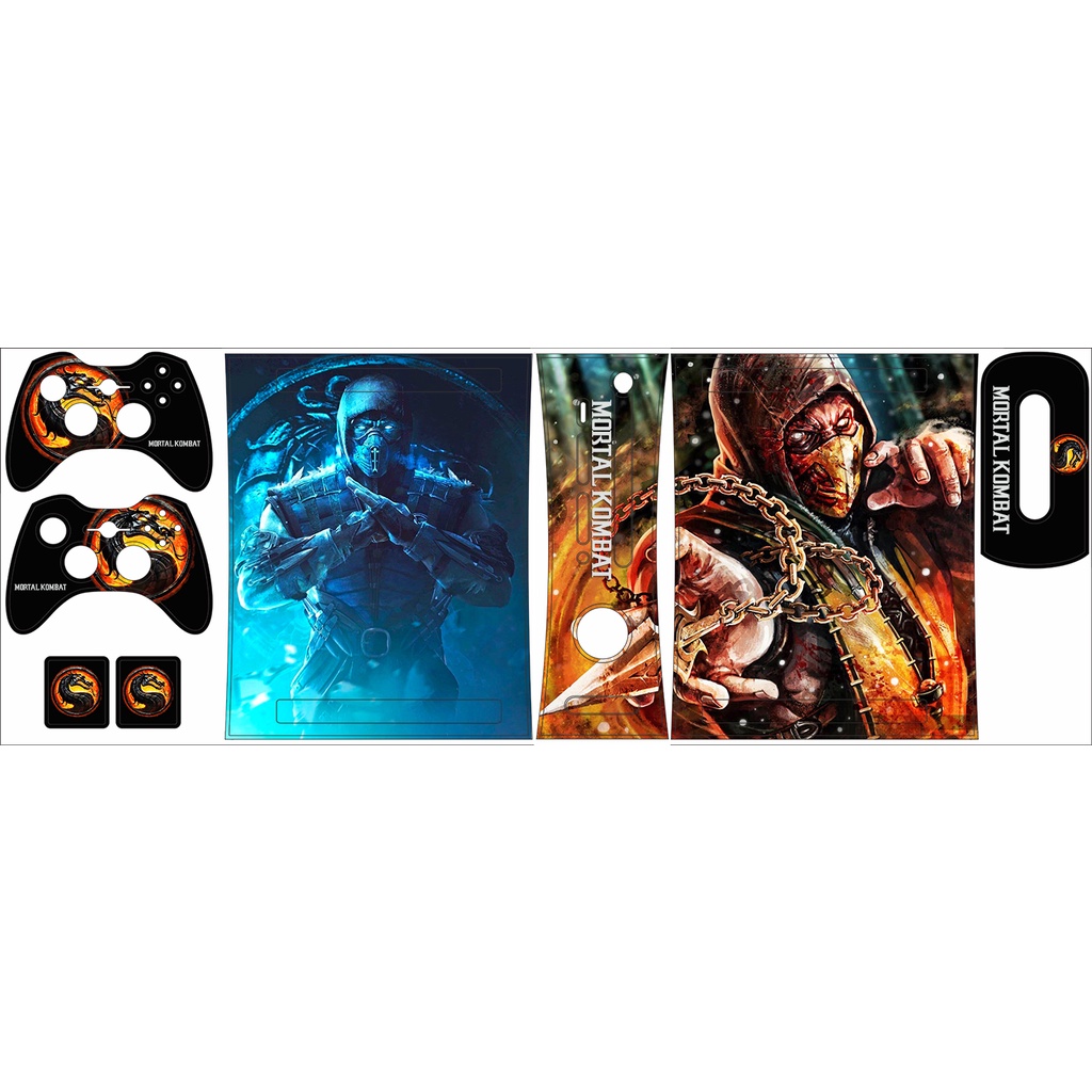 Skin Adesiva Xbox 360 Fat - Mortal Kombat Subzero e Scorpion