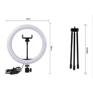 Anel Ring Light 8 Pol + Tripé De Mesa + Suporte Cel Video JorgeStore