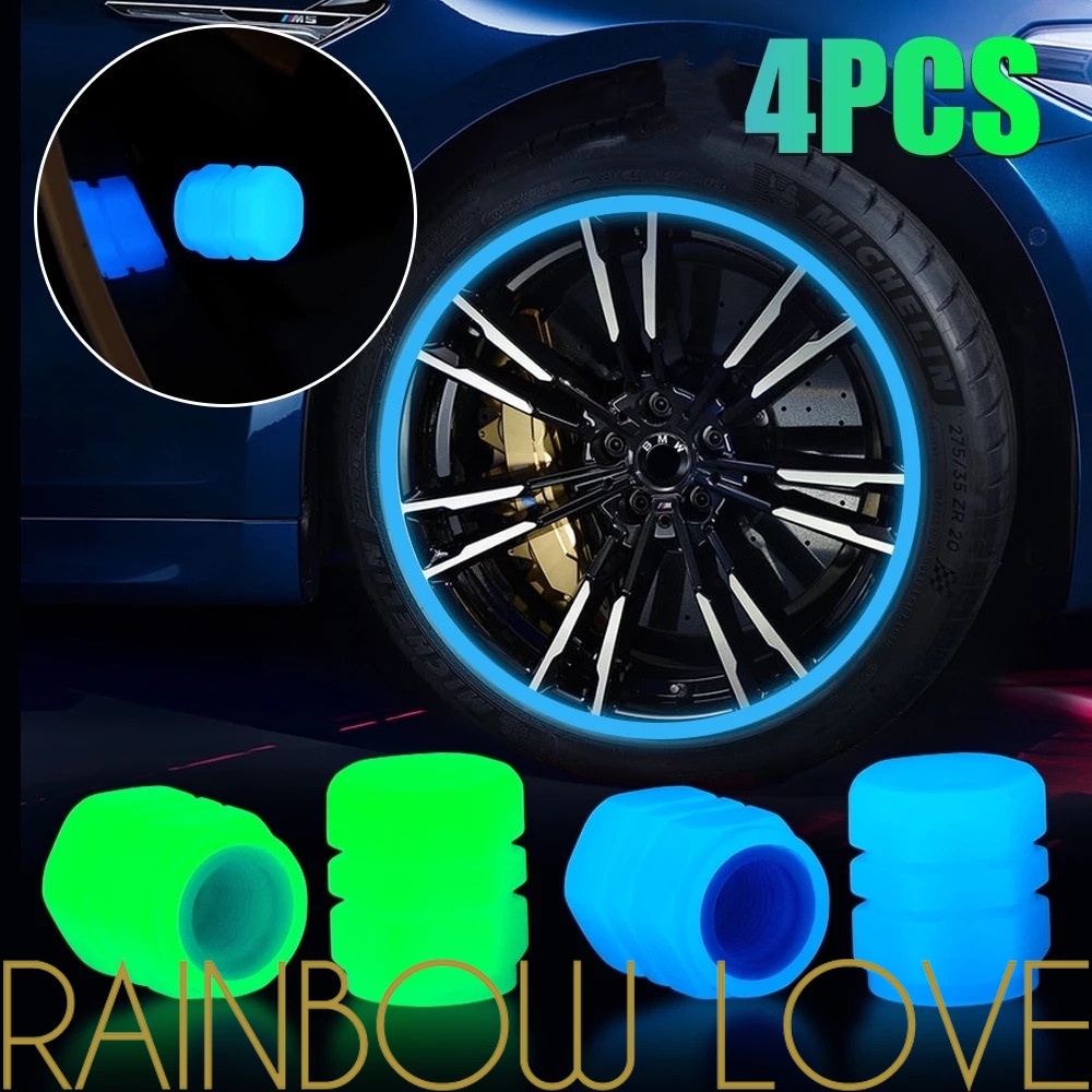 1/4 Pacotes Universais De Mini Tampas De Válvula De Pneu De Carro/Cubo De Roda Haste Luminosas/Capas De Bicos Fluorescen em Oferta na Shopee