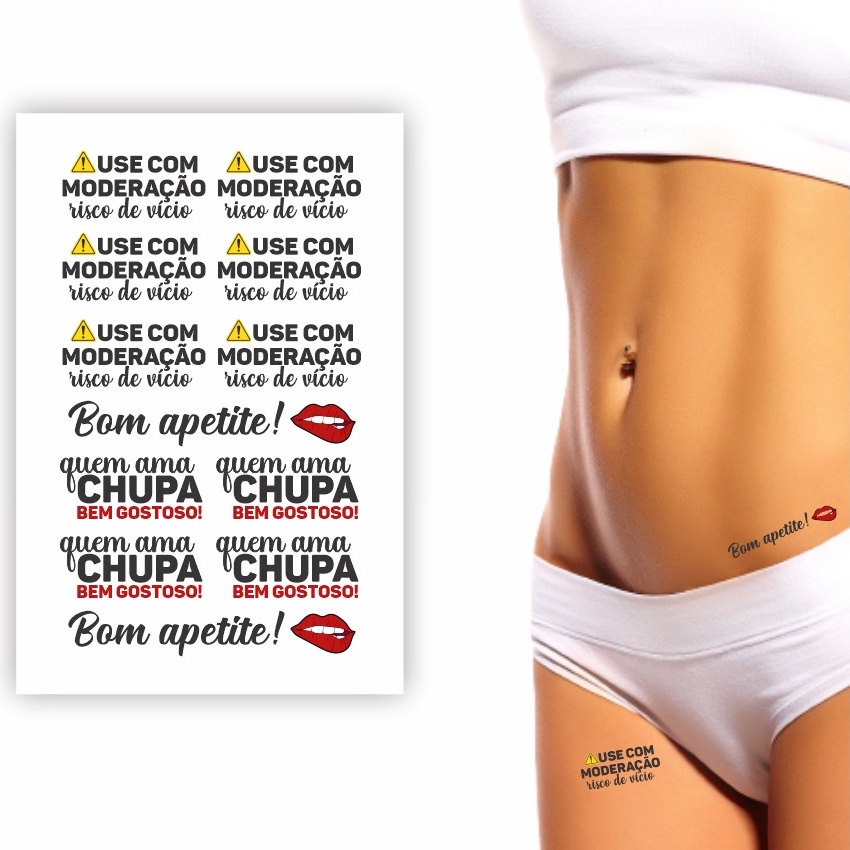 Tatuagem Temporária Para Partes Intimas - Adesivos Tatoo SEX SHOP