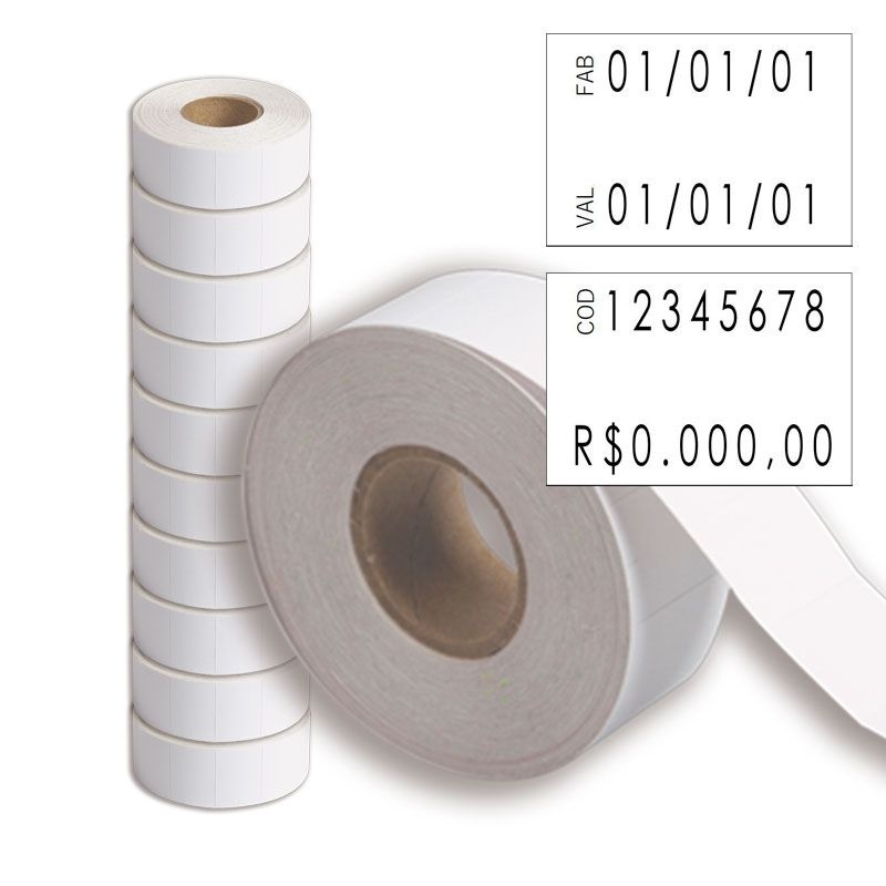 Etiqueta refil Etiquetadora Fixxar MX-2316 (23x16mm) - 10 rolos com 1000 em Oferta na Shopee