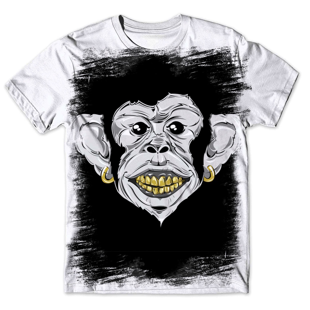 Blusa Básica Masculina Estampada Personalizada Moda Camisa Camiseta exclusiva Macaco Gangster 02