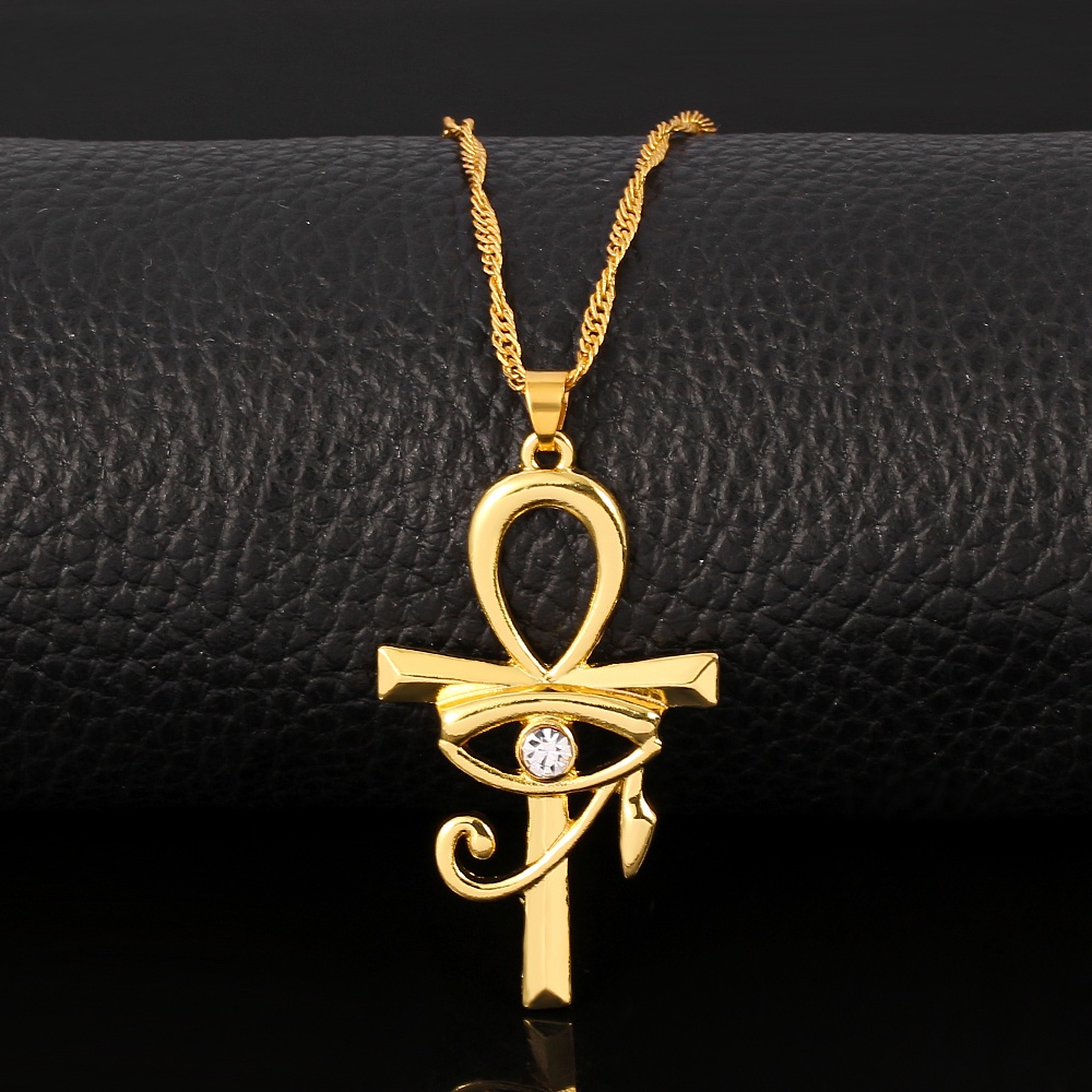Gargantilha Feminina Com Pingente De Cruz Com Ankh De Horus Ankh / Antigas / Religião / Hip Hop em Oferta na Shopee