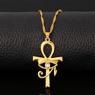 Gargantilha Feminina Com Pingente De Cruz Com Ankh De Horus Ankh / Antigas / Religião / Hip Hop em Oferta na Shopee
