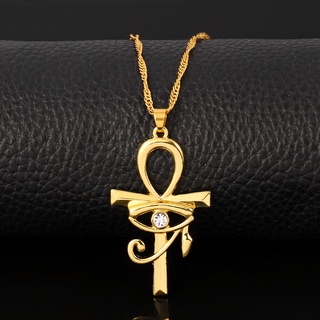 Gargantilha Feminina Com Pingente De Cruz Com Ankh De Horus Ankh / Antigas / Religião / Hip Hop