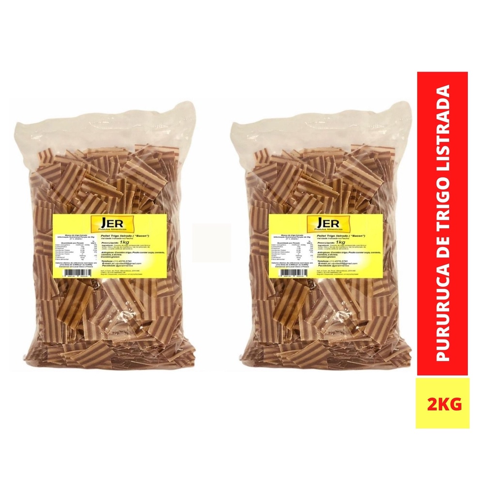 Pururuca de Trigo Listrada 2kg + Sal de bacon ( Pellet de trigo listrada) em Oferta na Shopee