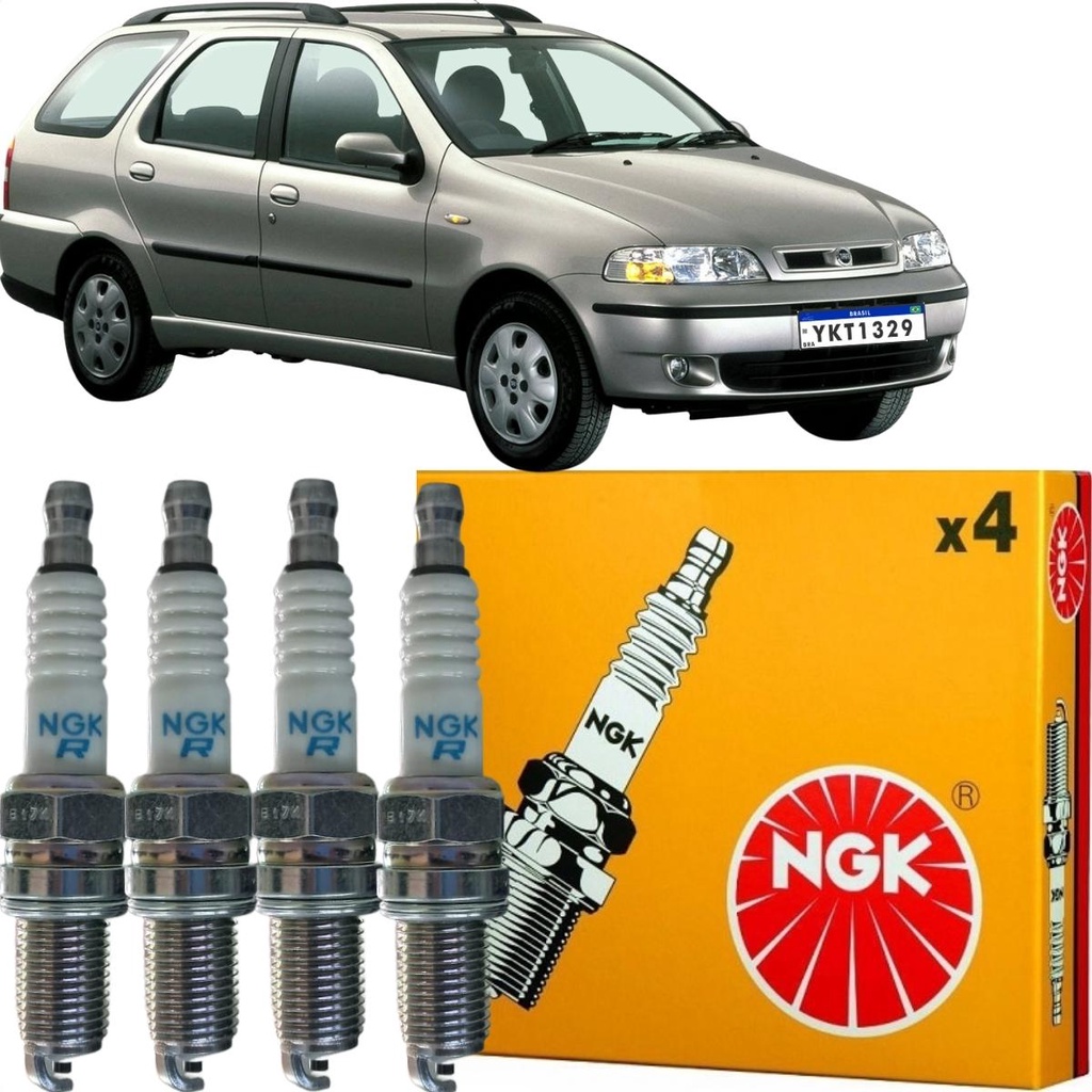 Jogo de Vela Original NGK Doblò 1.3 16V 2002 2003 2004 2005 2006 Palio 1.0 Weekend Siena Gasolina — imagem 2 de 2