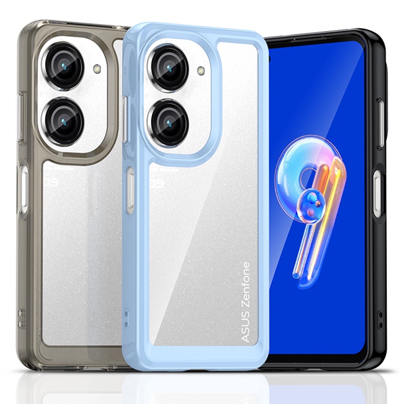 Para Asus Zenfone 10 9 Luxo Silicone Transparente Bumper TPU Capa À Prova De Choque