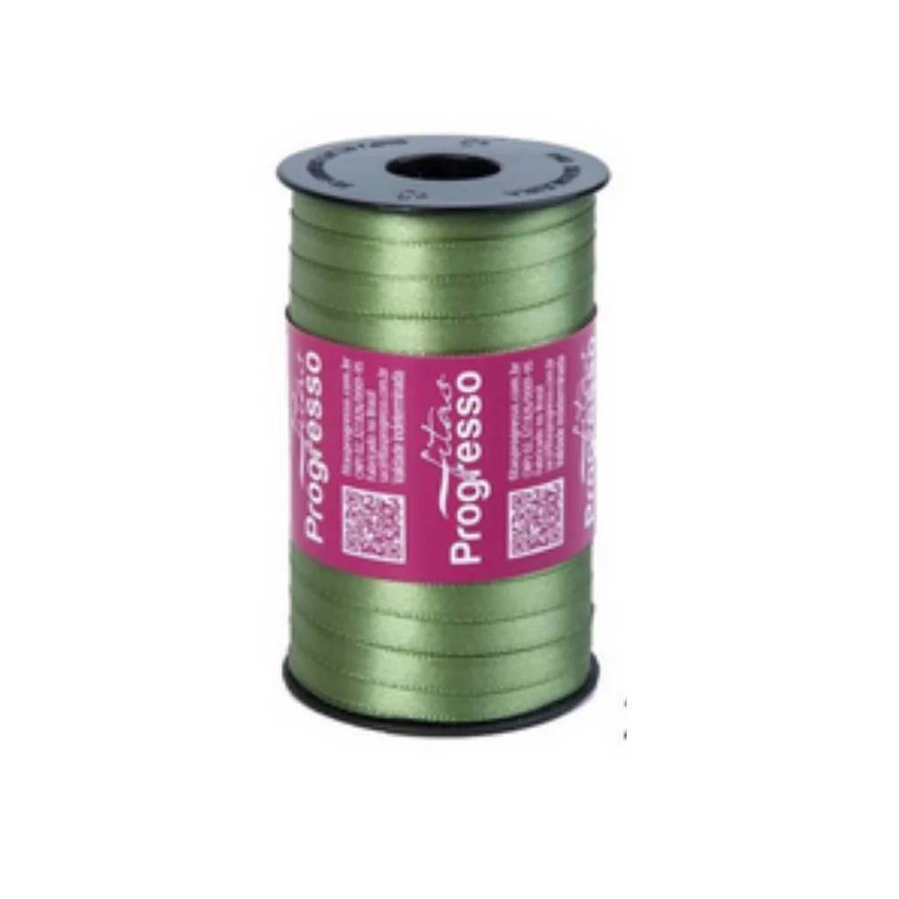 Fita de Cetim Progresso 7mm nº1 - 100m Verde Militar - 1un