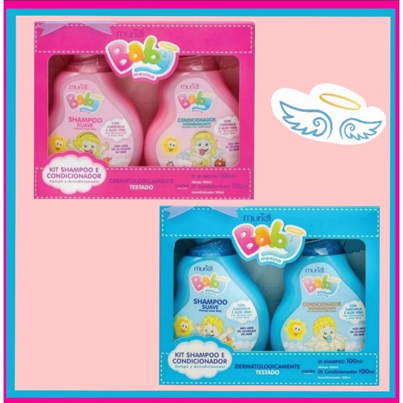 Kit Shampoo e condicionador infantil Bebê Muriel Baby 100ml Shopee